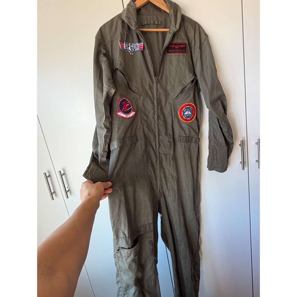 Top Gun Maverick Flight Suit Olive Green M/L Costume Cosplay Halloween